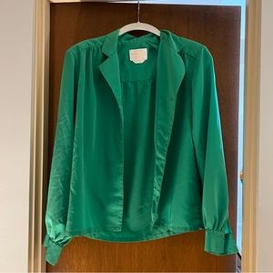 Vintage Pendleton Country Sophisticates - Emerald Green Silk Blouse from the 80s